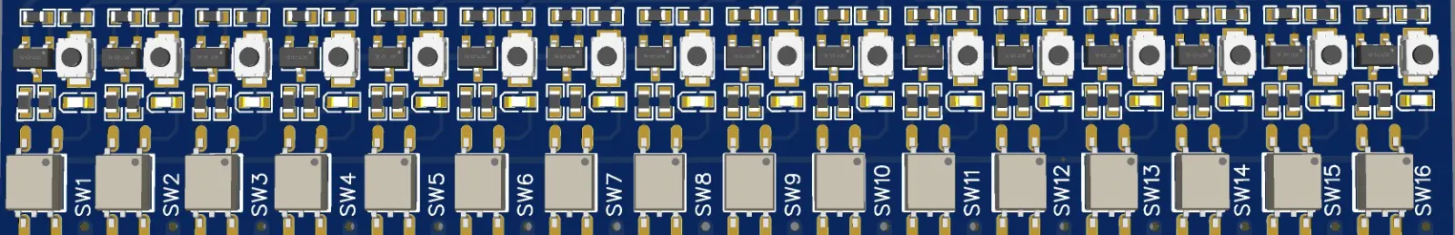 SSR-16ch_v1 — LED i przyciski testowe